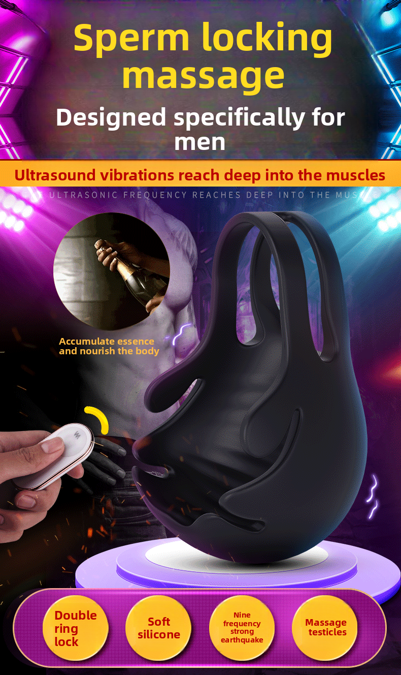 Semen Locking Ring Male Masturbator Testicle Trainer Penis Sleeve Adult Products Semen Locking Vibrating Ring