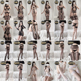 Sexy Lingerie Open Crotch Exposed Chest Passionate Set Transparent Temptation Sexy Stockings One-piece Fishnet Uniform