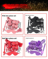 Sex Toys SM Props 10-Piece Set Binding Rope Restraints Handcuffs Training Mouth Gag Nipple Clamps Alternative Adult Sex Products