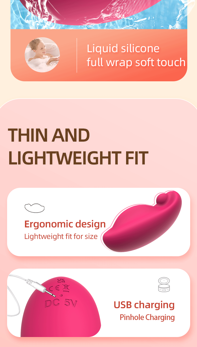 Liquid Silicone Female Wearable Vibrator Vibrating Massager Adult Fun