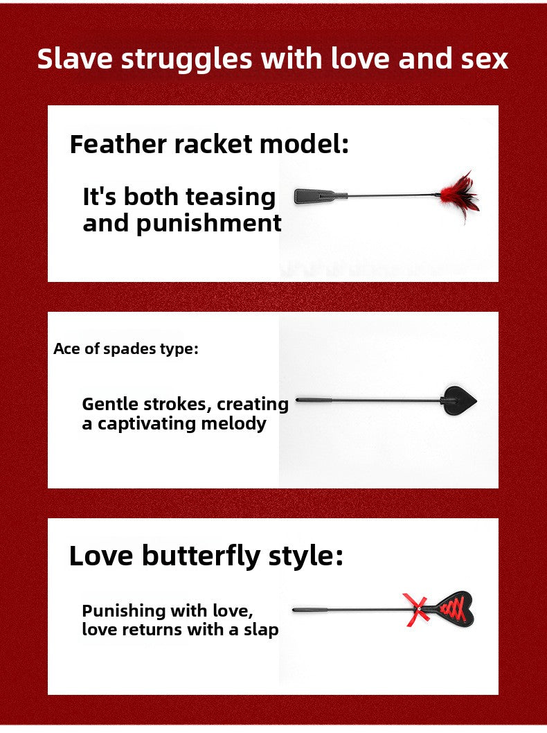Sex Toys SM Props Long Rod Feather Paddle SM Sex Training Leather Paddle SP Alternative