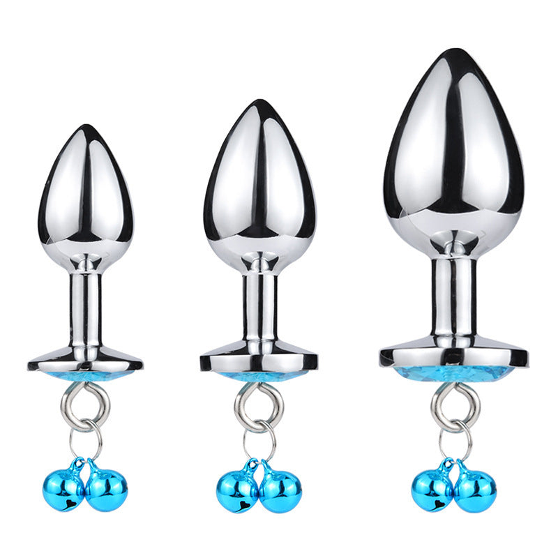 Metal Bell Heart-Shaped Anal Plug Adult Sex Toys Back Chamber Expansion Traction Chain Masturbation