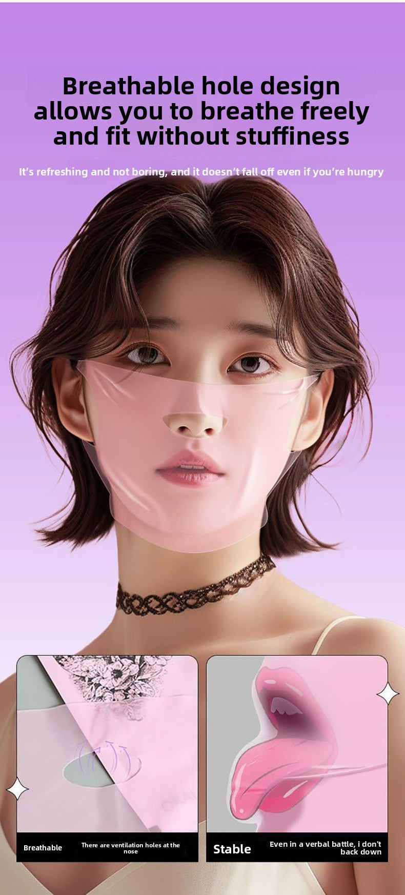 Ear-Hanging Oral Sex Mask for Men and Women Oral Licking Mask Tongue Oral Sex Artifact Couple Bed Sex Toys