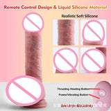 Liquid Silicone High Realistic Vibration Telescopic Heatable Simulation Dildos Female Masturbator Vibrator Couple Fun
