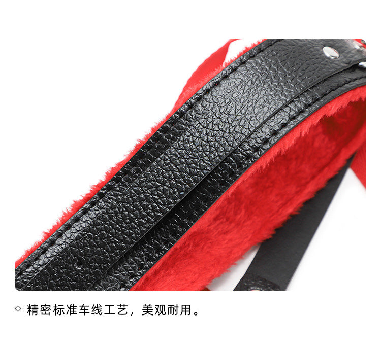 Adult Erotic Plush 10-Piece Set Female Leather Handcuffs Couple Flirting Bondage Restraint Alternative Sex Toys