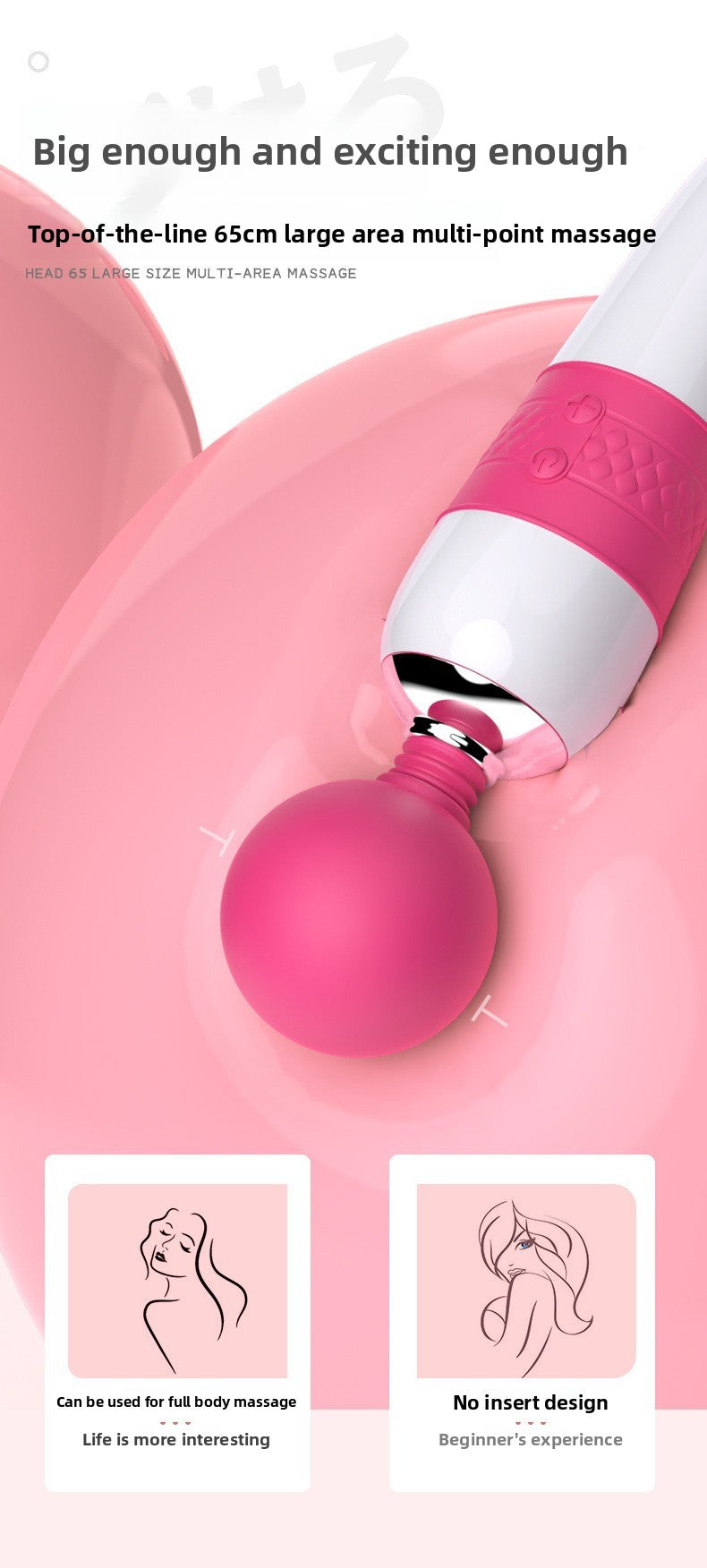 Female Sex Toys Factory Vibrator Female Instant Orgasm Masturbator Large Head Strong Vibration Adult Products AV Massage Stick