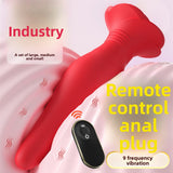 Remote Control Vibrating Anal Plug Outdoor Female Toy Three-Piece Set Adult Products Anal Sex Toys Back Court Anal Plug Supplies