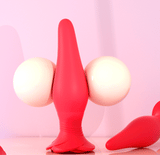 Remote Control Vibrating Anal Plug Outdoor Female Toy Three-Piece Set Adult Products Anal Sex Toys Back Court Anal Plug Supplies