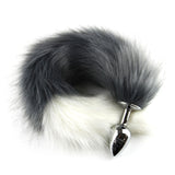 Color Block Fox Tail Anal Plug for Women Back Court Development Erotic Anal Plug SM Props Metal Anal Plug Adult Products