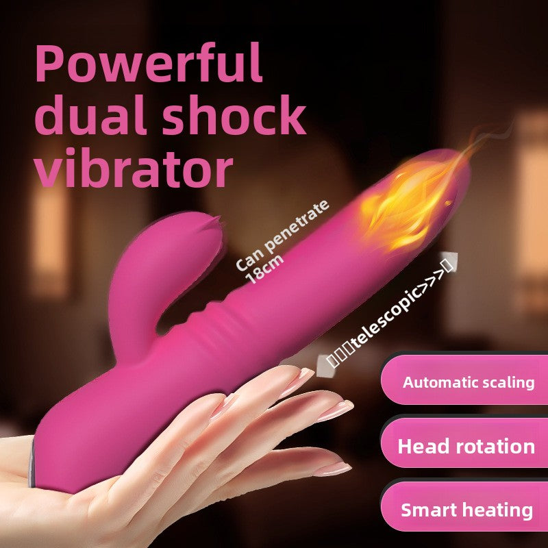 Heated Telescopic Vibrator Long Battery Life Female Instant Climax Rotating Vibrator Women's Products