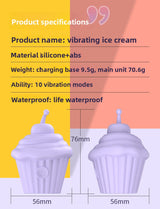 Ice Cream Vibrating Egg G-Spot Teasing Female Masturbator Multi-Frequency Mode Magnetic Charging Base