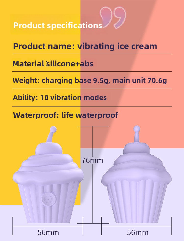 Ice Cream Vibrating Egg G-Spot Teasing Female Masturbator Multi-Frequency Mode Magnetic Charging Base