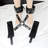 Sex Toys SM Props Back Binding Cross Buckle Plush 3-Piece Set SM Training Binding Handcuffs Footcuffs Adult