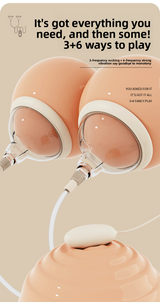 Double Cover Breast Suction Vibrator Strong Vibration Female Masturbator Shared Toy