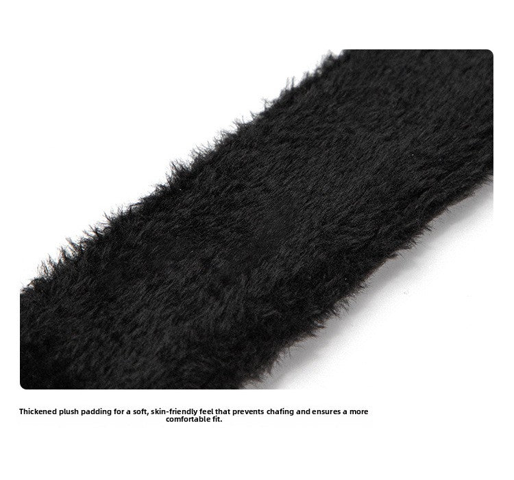 SM Props Sexy Plush Handcuffs Couple Binding Restraint Sex Toys Black Leather Handcuffs Alternative Adult Products