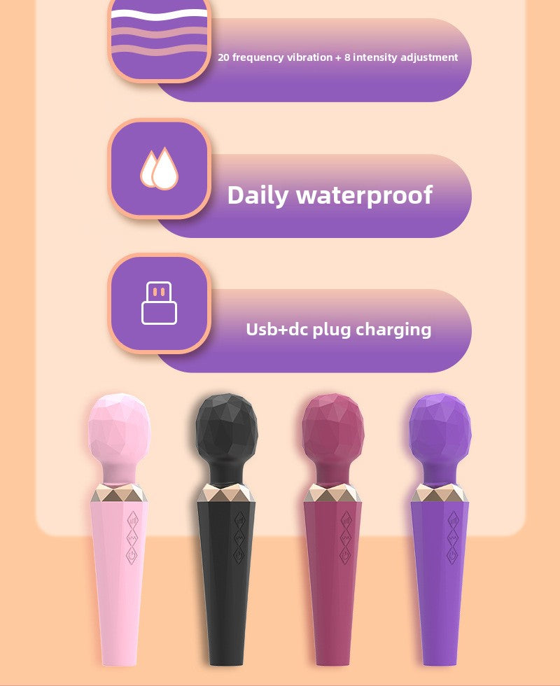 Cross-border crystal vibrator adult AV massage stick sex toys