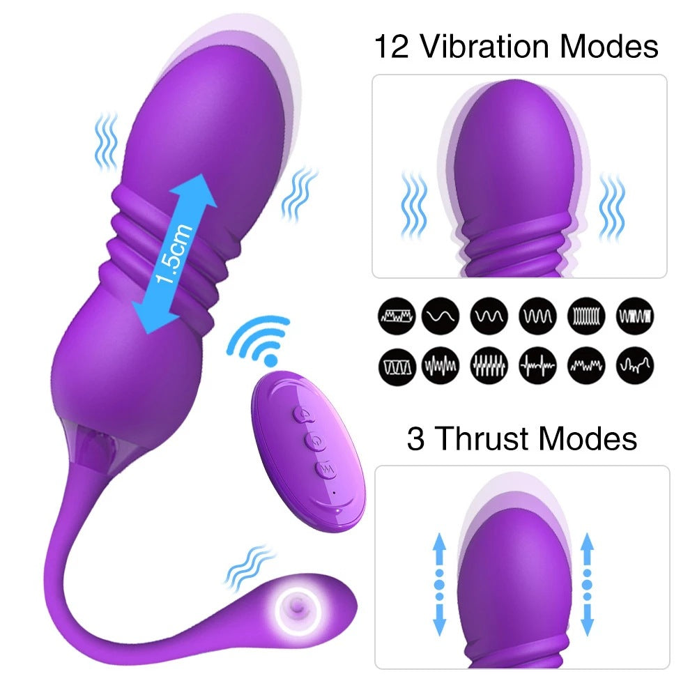 Wireless Remote Control Telescopic Vibrating Egg for Women Silicone Vibrating Massager Adult Sex Toys