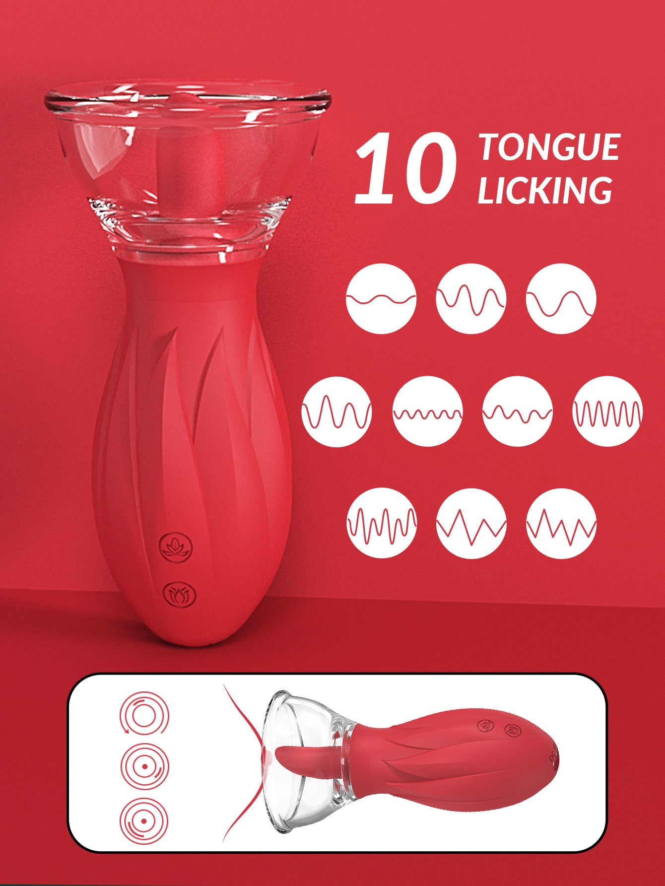 Clitoral Tongue Licking Sucking Device Breast Massage G-spot Vibrator Adult Sex Toys Female Masturbator Sex Toys