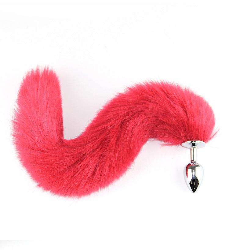 Sexy SM Props Small Metal Anal Plug Solid Color Fox Tail Anal Plug Back Court Development Training Adult Supplies
