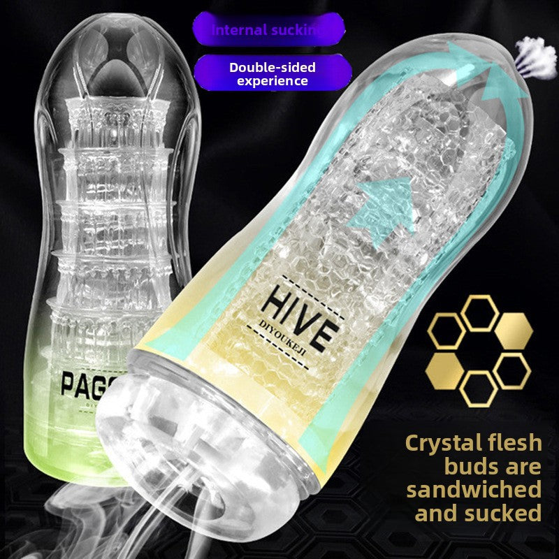 Transparent Airplane Cup Male Sucking Training Masturbator Adult Toy Inverted Mold Sex Toy