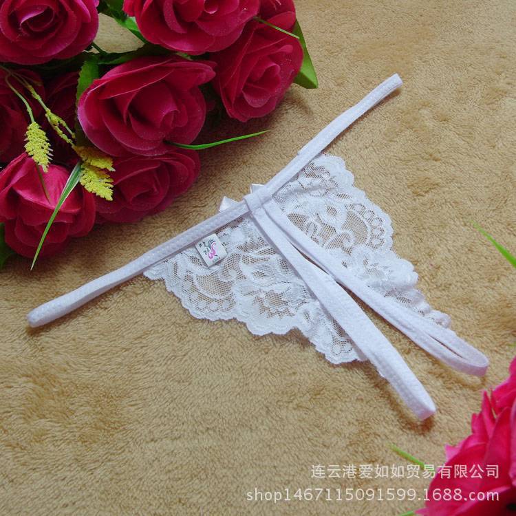 Sexy Lingerie Temptation Lace Women's Sexy Panties Butterfly Open Crotch T-Pants Thong