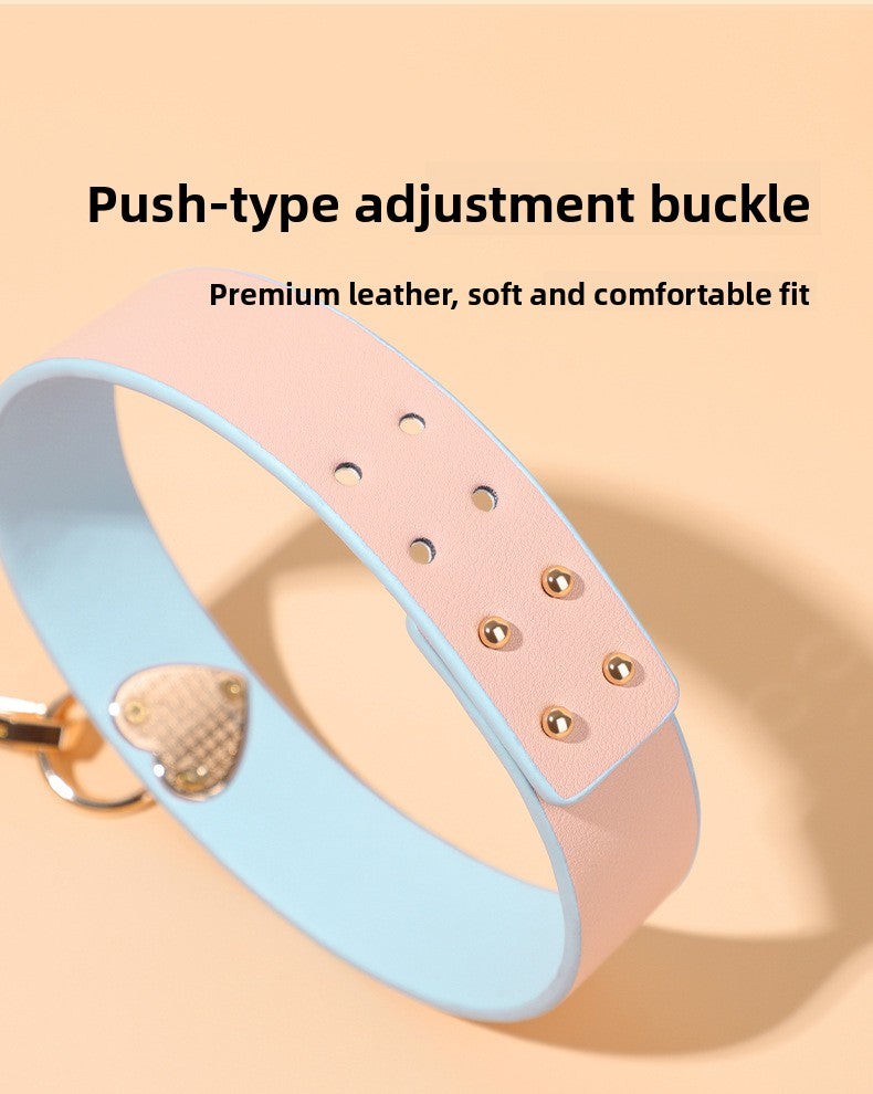 Sex Toys SM Props Macaron Genuine Leather Bondage Set Hand and Foot Cuffs Training Collar Mouth Gag Spanker Adult