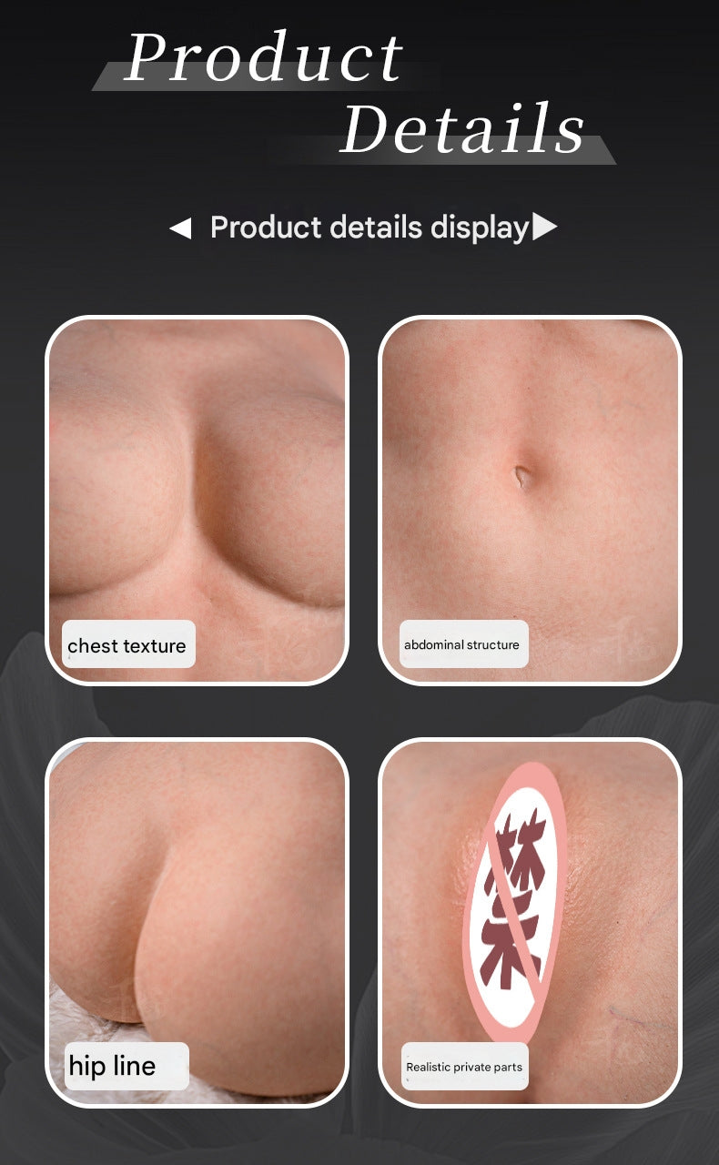 Full Silicone Realistic Half Body Male Sex Toy Vaginal and Anal Sex Doll Silicone Molded Butt