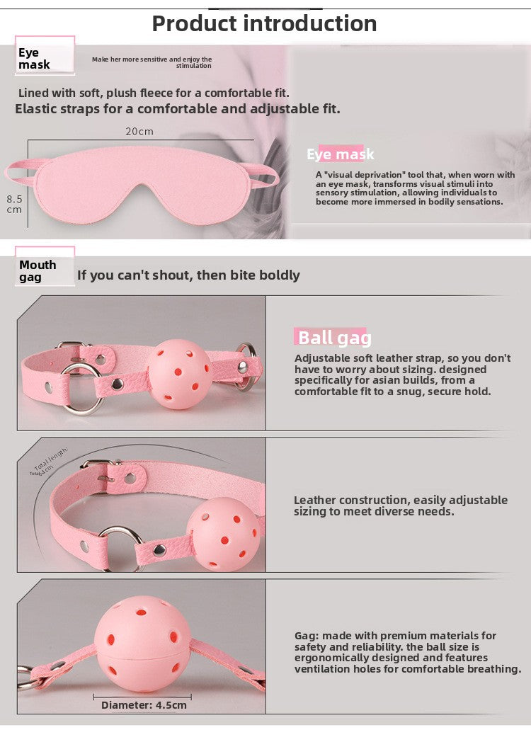 New Sexy Seven-Piece Set Plush Leather Binding Restraint Rope Sex Toys Alternative Couples Flirting Adult Use