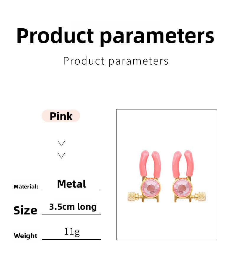 Sexy SM Props Gemstone Bell Nipple Clamps for Women Flirting Teasing Nipple Clips Tassel Chain Clips