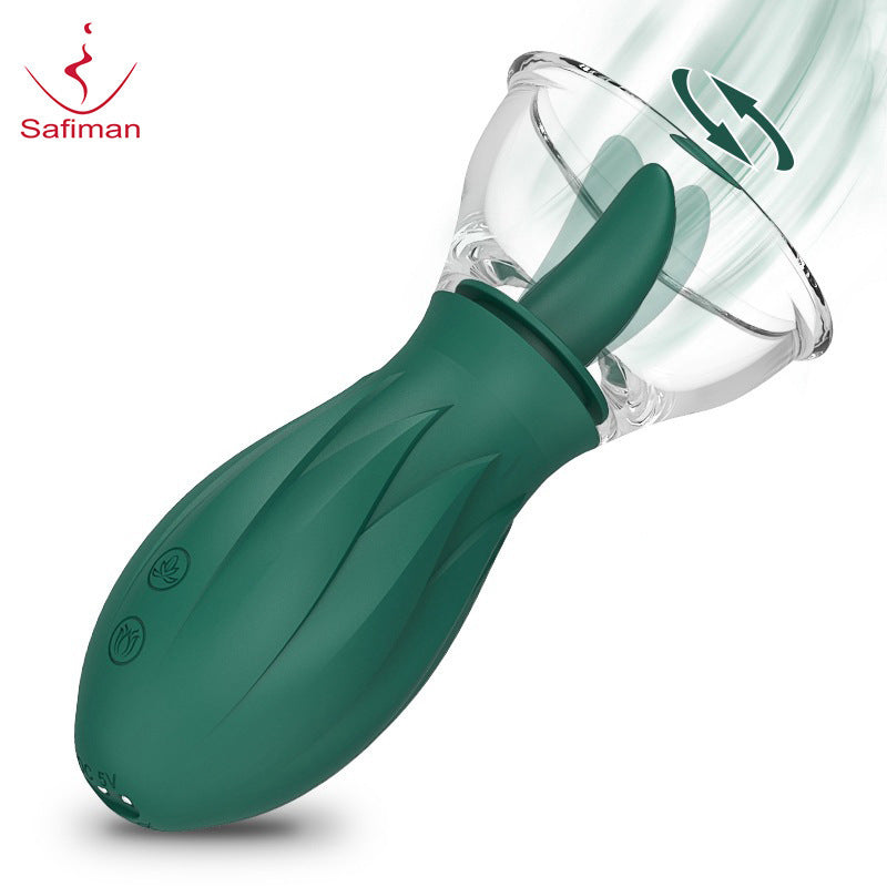Clitoral Tongue Licking Sucking Device Breast Massage Vibrator Adult Sex Toys Female Masturbator