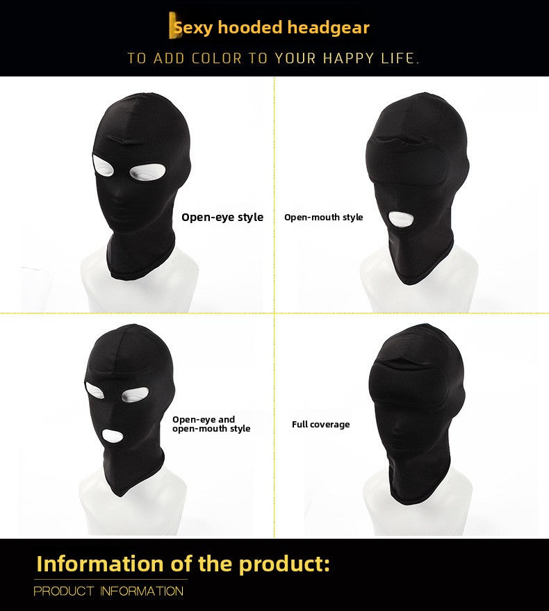 SM Adult Sex Toys Elastic Fabric Open Mouth Open Eyes Full Head Cover Face Mask Flirting Alternative Toys