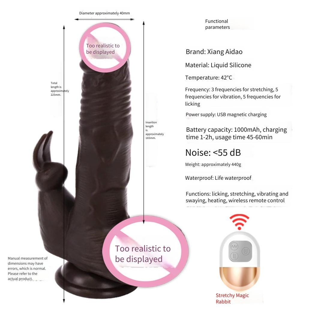 Electric Fake Penis Realistic Dildo Telescopic Vibrating Liquid Silicone Female Masturbator Machine Adult Sex Toys