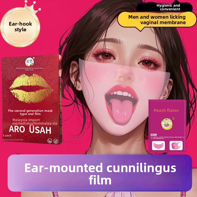 Ear-Hanging Oral Sex Mask for Men and Women Oral Licking Mask Tongue Oral Sex Artifact Couple Bed Sex Toys