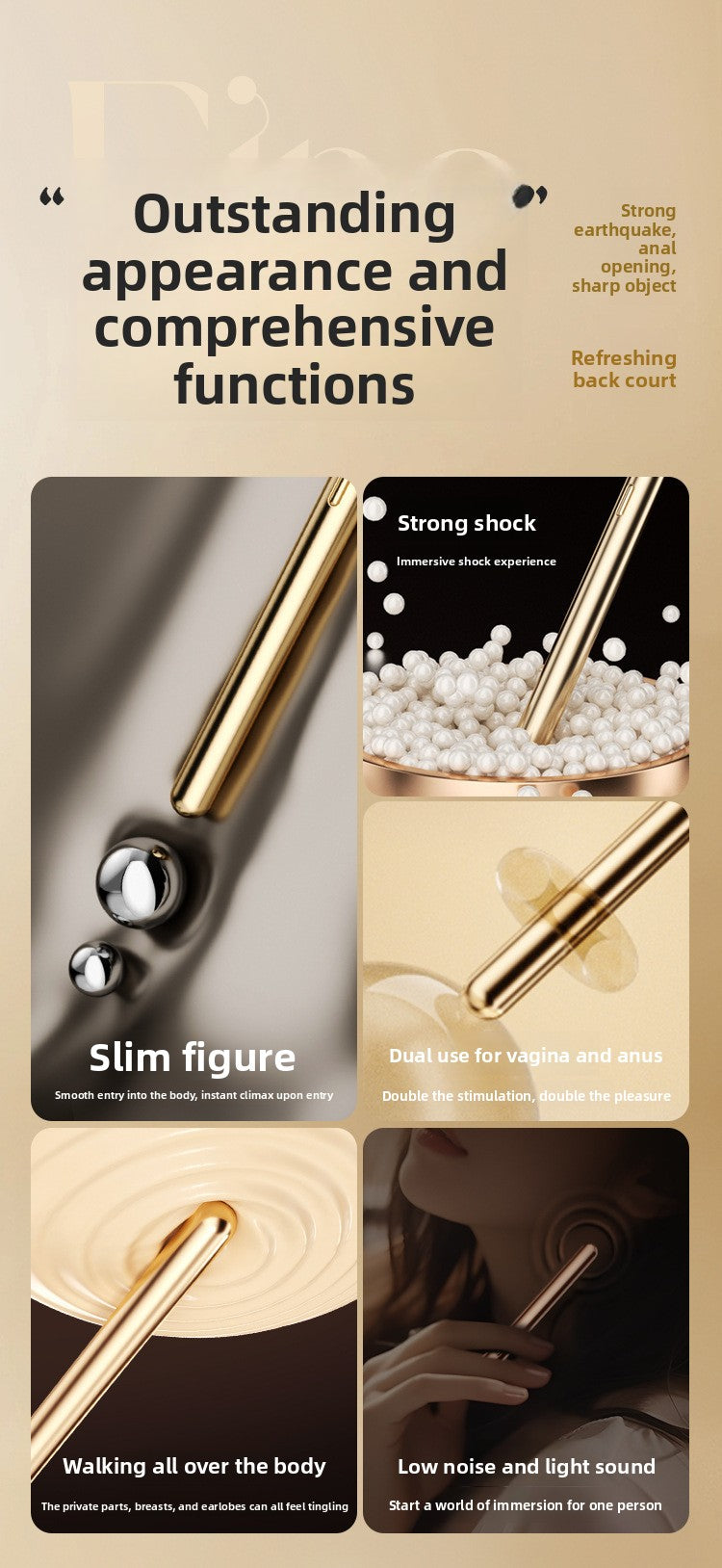 Mini AV Vibrator Female Orgasm Masturbation Device Couple Bed Training Sex Toy Portable Anal Plug