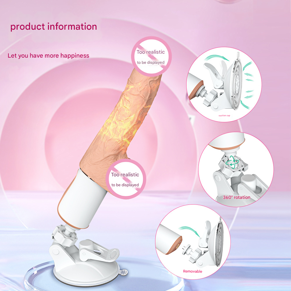 Wireless Remote Control Vibrating Heating Swinging Telescopic Female Sex Toy Realistic Soft Flesh Fully Automatic Masturbator