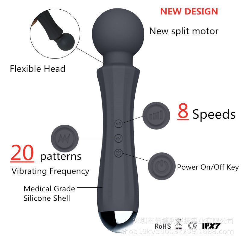 Kaiser Strong Vibration AV Wand Orgasm Silicone Magnetic Electric Massager Adult Sex Toys