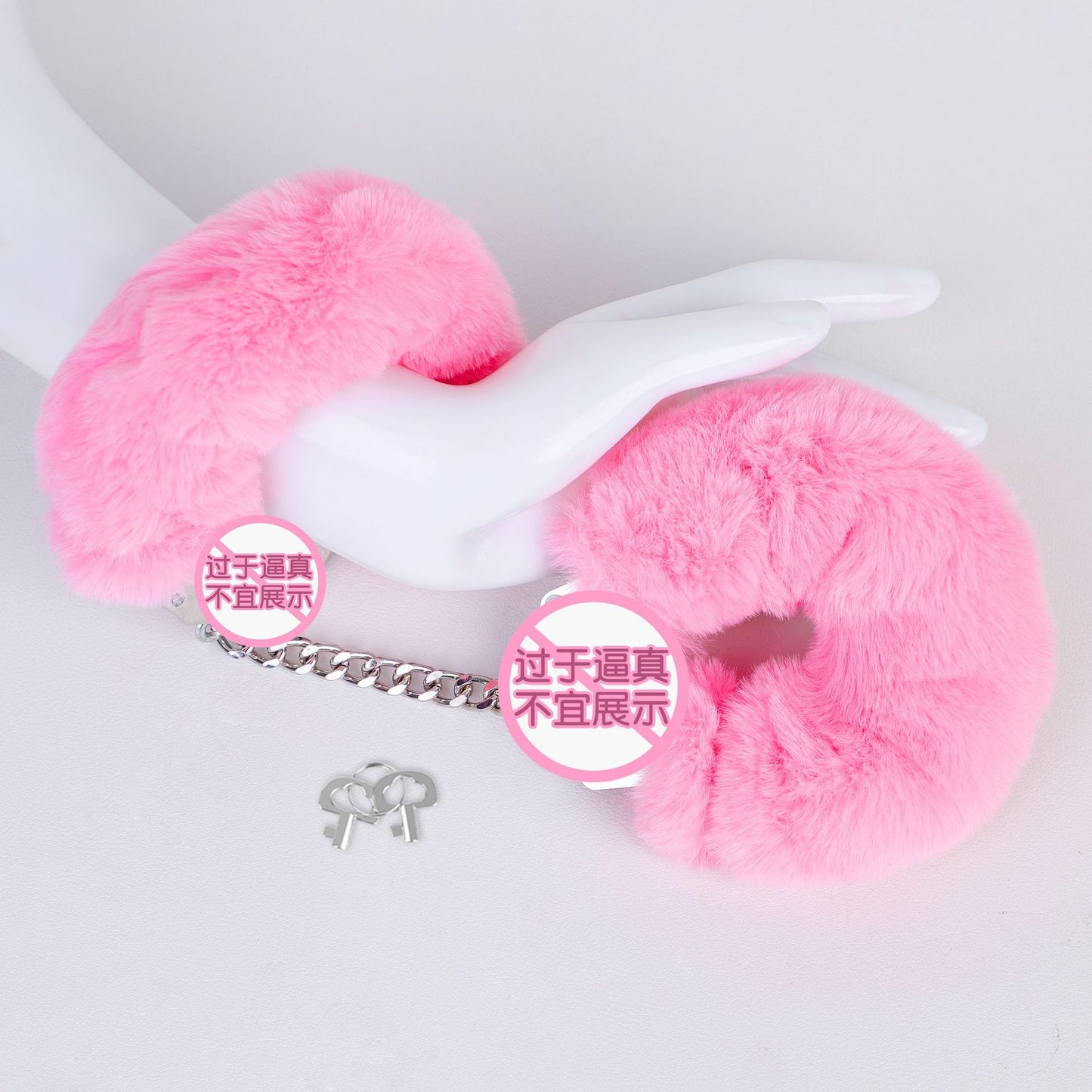 Sex Toys SM Props Thick Plush Metal Toys Handcuffs Binding Restraints Adjustable with Key Handcuffs