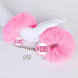 Sex Toys SM Props Thick Plush Metal Toys Handcuffs Binding Restraints Adjustable with Key Handcuffs