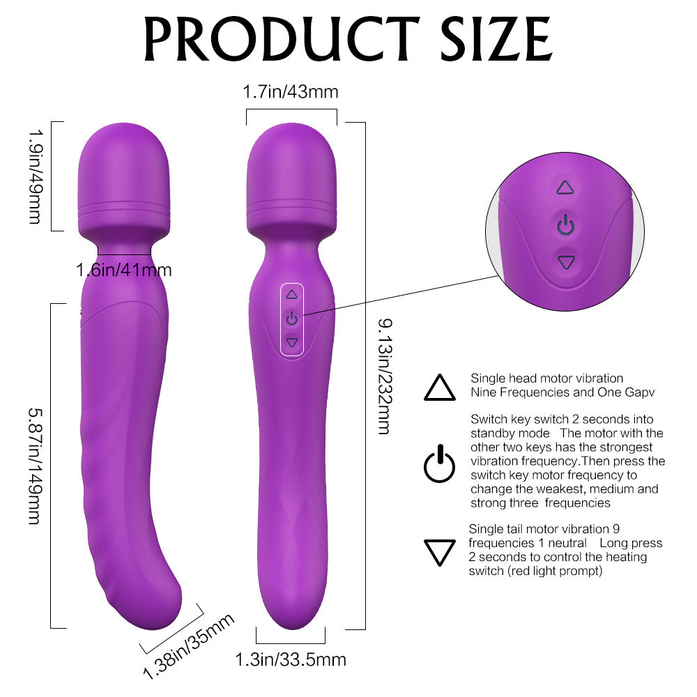 AV Dual Vibrator Adult Sex Toys for Women Heating Vibrator Female Masturbator