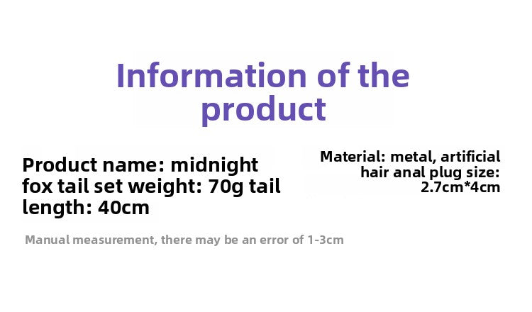 Back Court Development SM Props Real Fur Fox Tail Anal Plug Anal Expansion Masturbation Toy Metal Anal Plug Adult Products