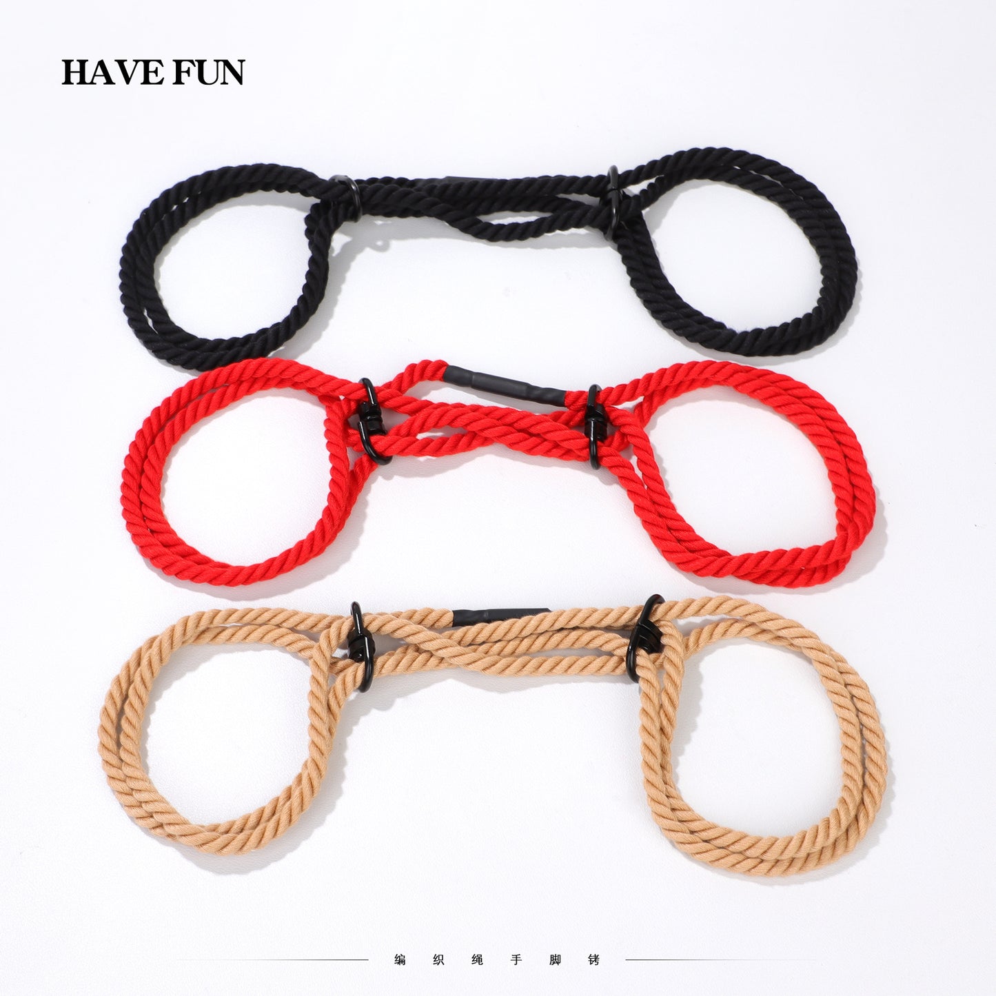Adjustable Cotton Rope Handcuffs for Women, Wearable Props for Adults, Rope Art Hand and Foot Cuffs