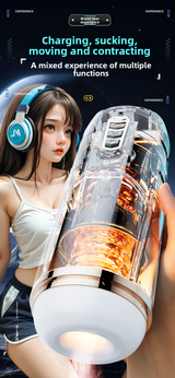 Fully Automatic Telescopic Aircraft Cup Electric Heating Male Masturbation Penis Trainer Adult Sex Toys