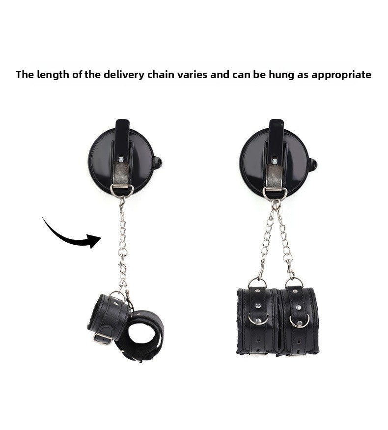 Bathroom SM Suction Cup Handcuffs Wall Binding Restraint Handcuffs Female Punishment Props Couple Sex Toys