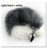Color Block Fox Tail Anal Plug for Women Back Court Development Erotic Anal Plug SM Props Metal Anal Plug Adult Products