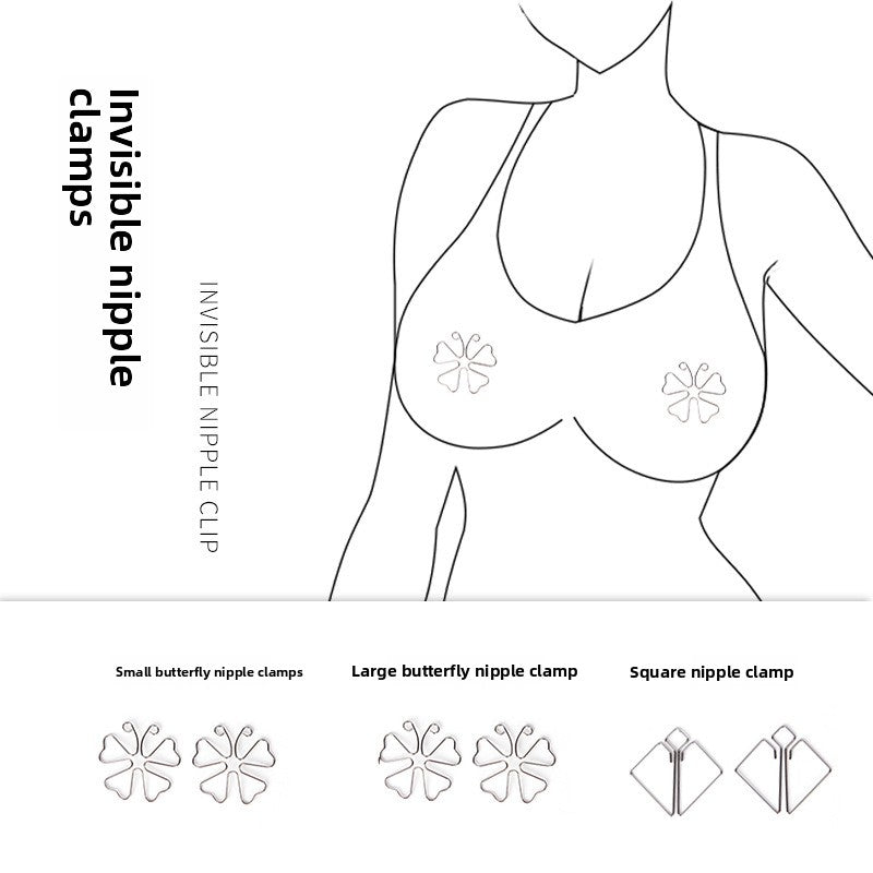 Female SM Props Erotic Nipple Clamps Female Slave Training Invisible Nipple Clamps for Outdoor Use