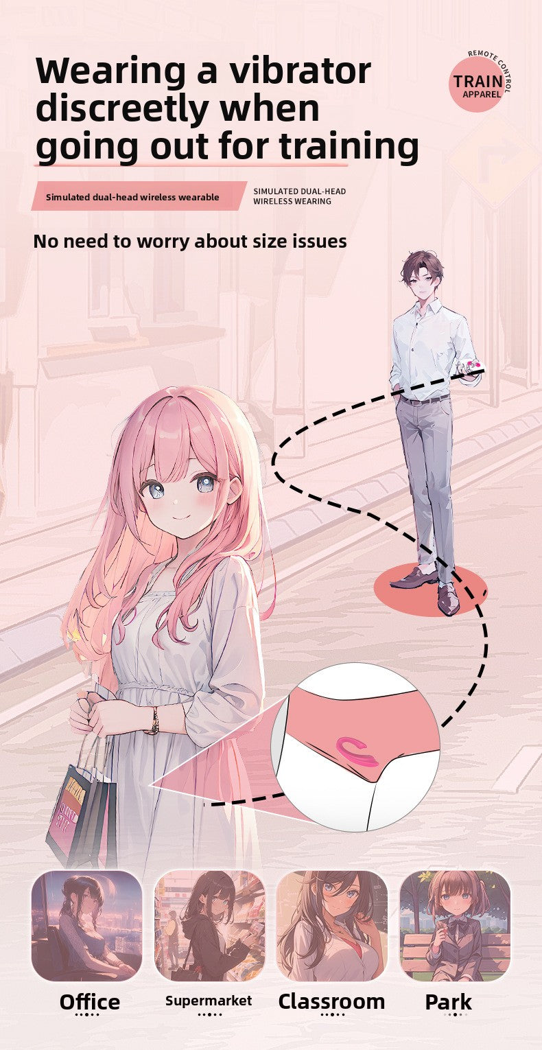 Remote Control Female Wearable Dual-Head Vibrating Silent Shared Masturbator for Couples Outdoor Wearable Vibrator