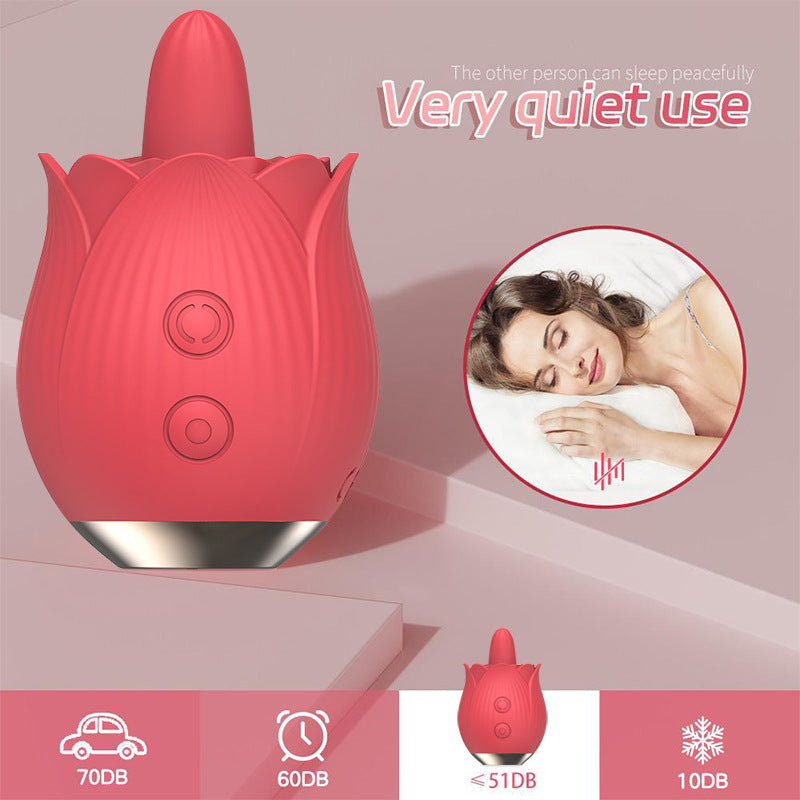 Rose Tongue Licking Vibrator Clitoral Stimulation Nipple Teasing Female Masturbator