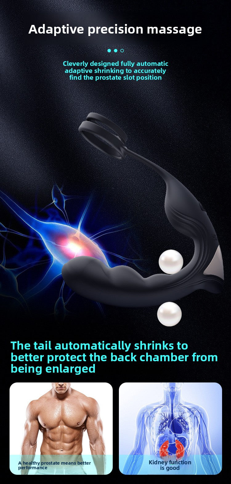 Nuoer Male Sex Products Prostate Massager Anal Plug Semen Locking Ring Back Chamber Masturbation Device