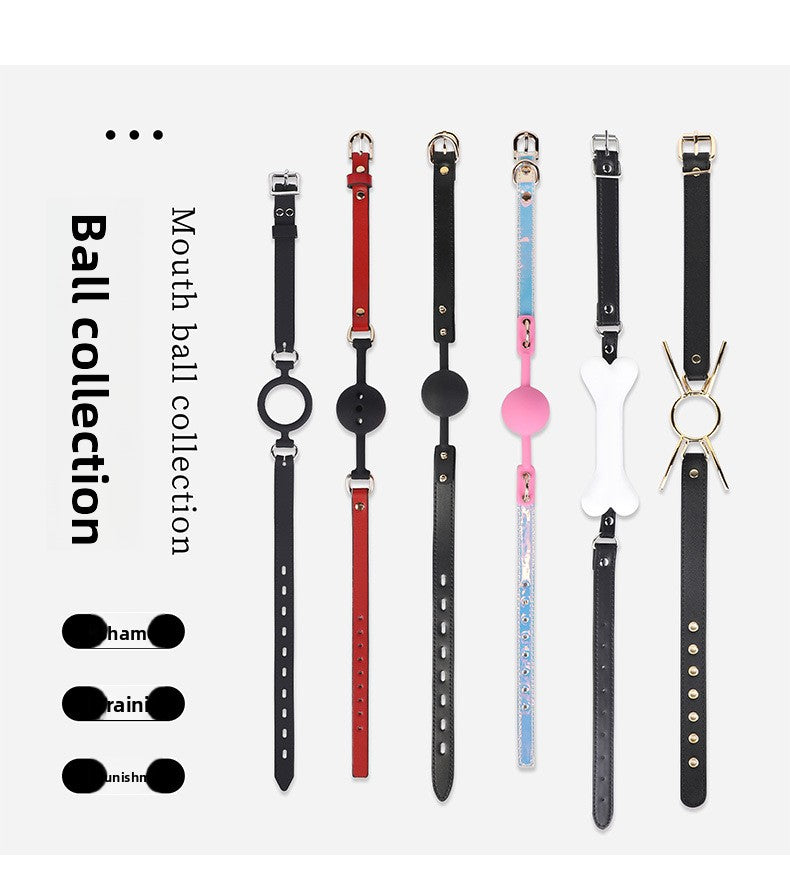 SM Props Sex Oral Ball Female M Training Deep Throat Oral Bite Ring Forced Mouth Opening Bone Silicone Mouth Gag Cat Whiskers Mouth Shackle