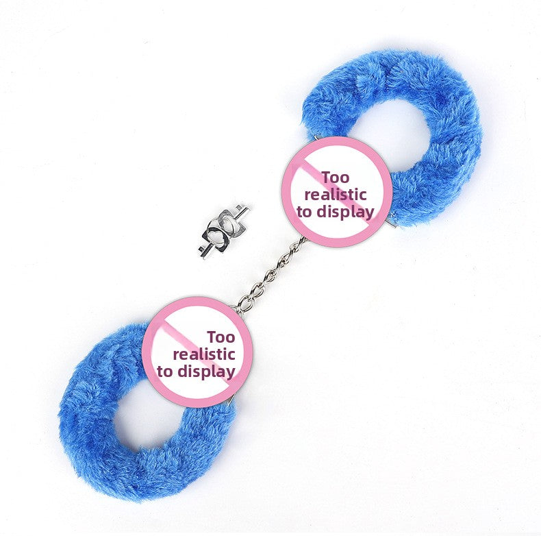SM Props Couple Bondage Restraint Toys Erotic Handcuffs SM Torture Tools Plush Handcuffs with Keys Adult Products